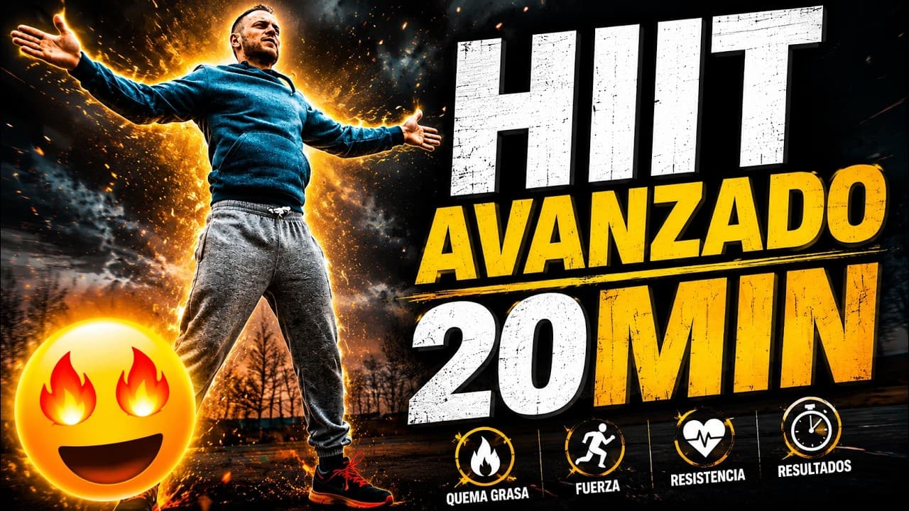 🔵 ENTRENAMIENTO HIIT en casa AVANZADO [**20 MINUTOS**] para ADELGAZAR RÁPIDO 🔥🔥